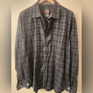 Robert Graham Flip Cuff Dress Shirt Mens sz XL
